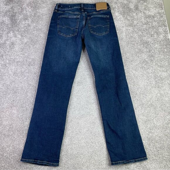 American Eagle Jeans Men's 30X31.5 Blue Bootcut Mid-Rise Dark Denim Preppy - Picture 3 of 12